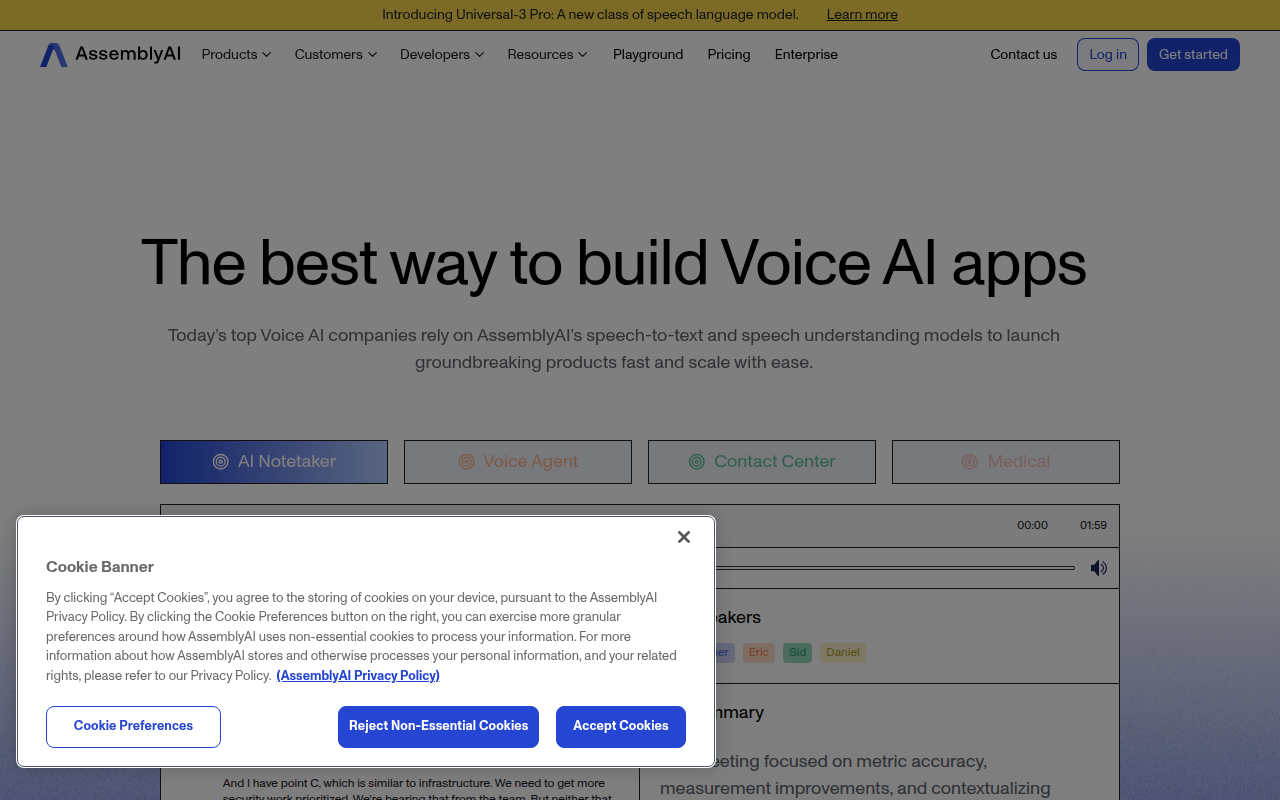 AssemblyAI product screenshot