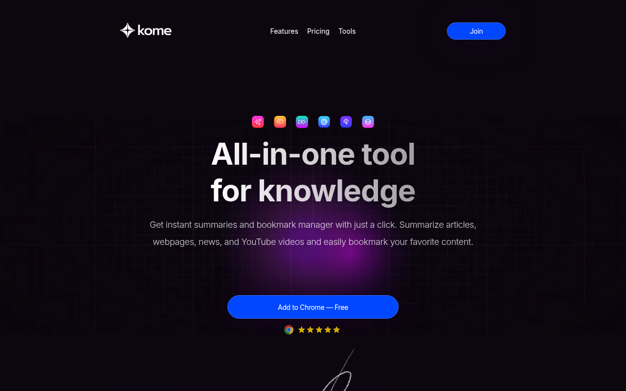 Kome AI product screenshot