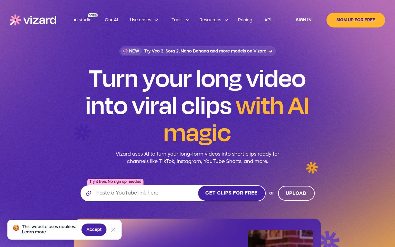 Vizard.ai product screenshot