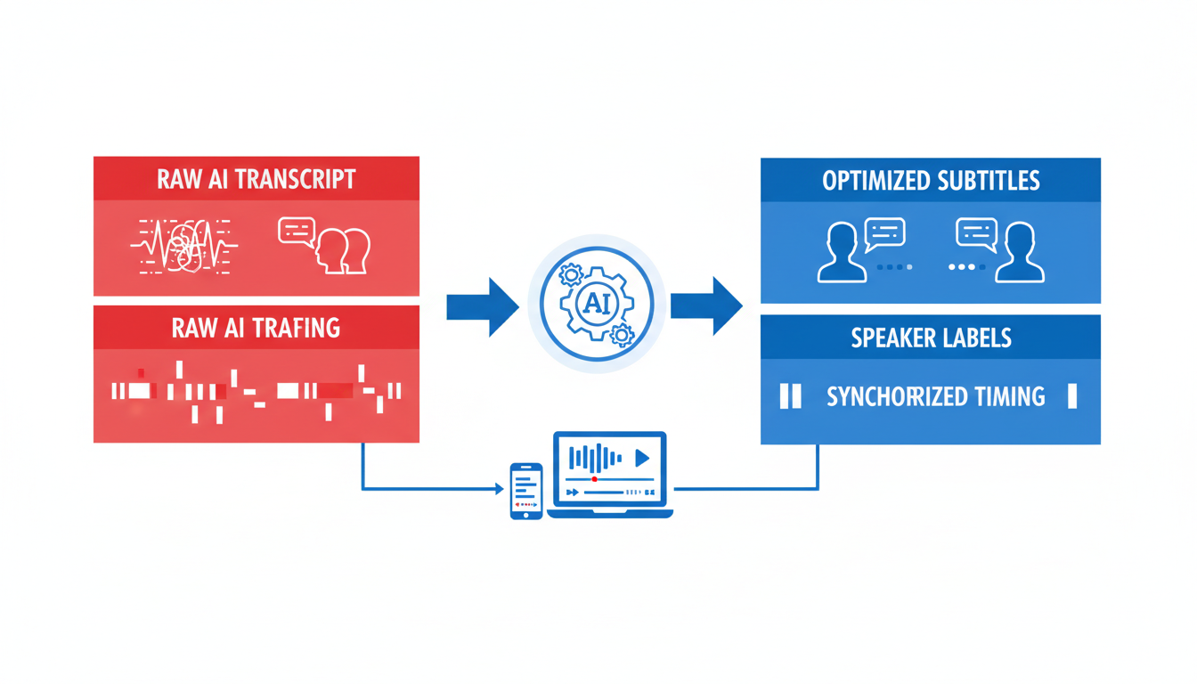 Illustration for Optimizing Subtitles: Speaker Labels and Timing