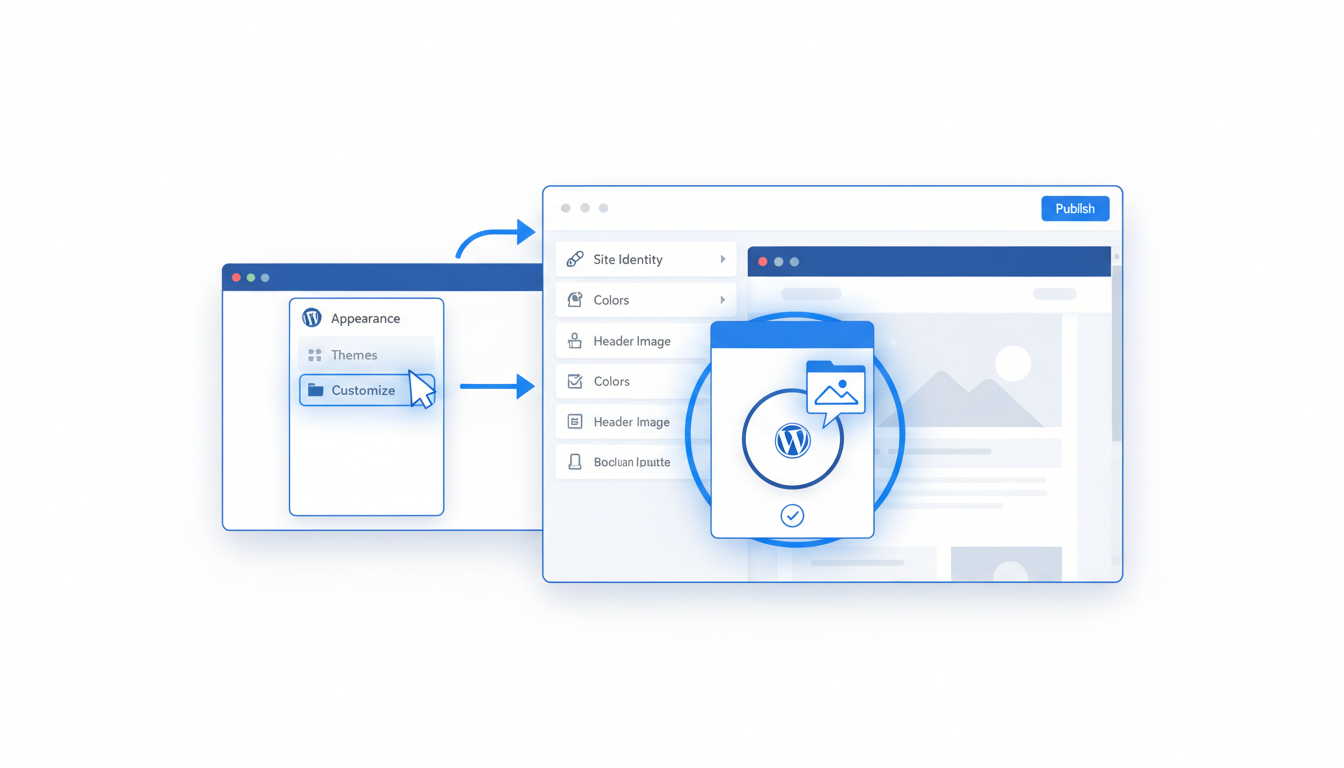 Illustration for Upload Logos in WordPress Customizer (Classic Themes)