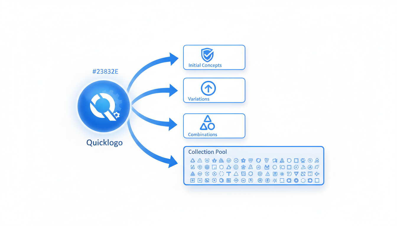 Illustration for 1. Generate and Gather: Starting with Quicklogo