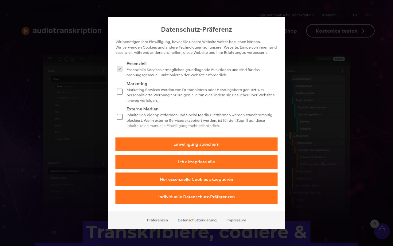 Transkribieren product screenshot