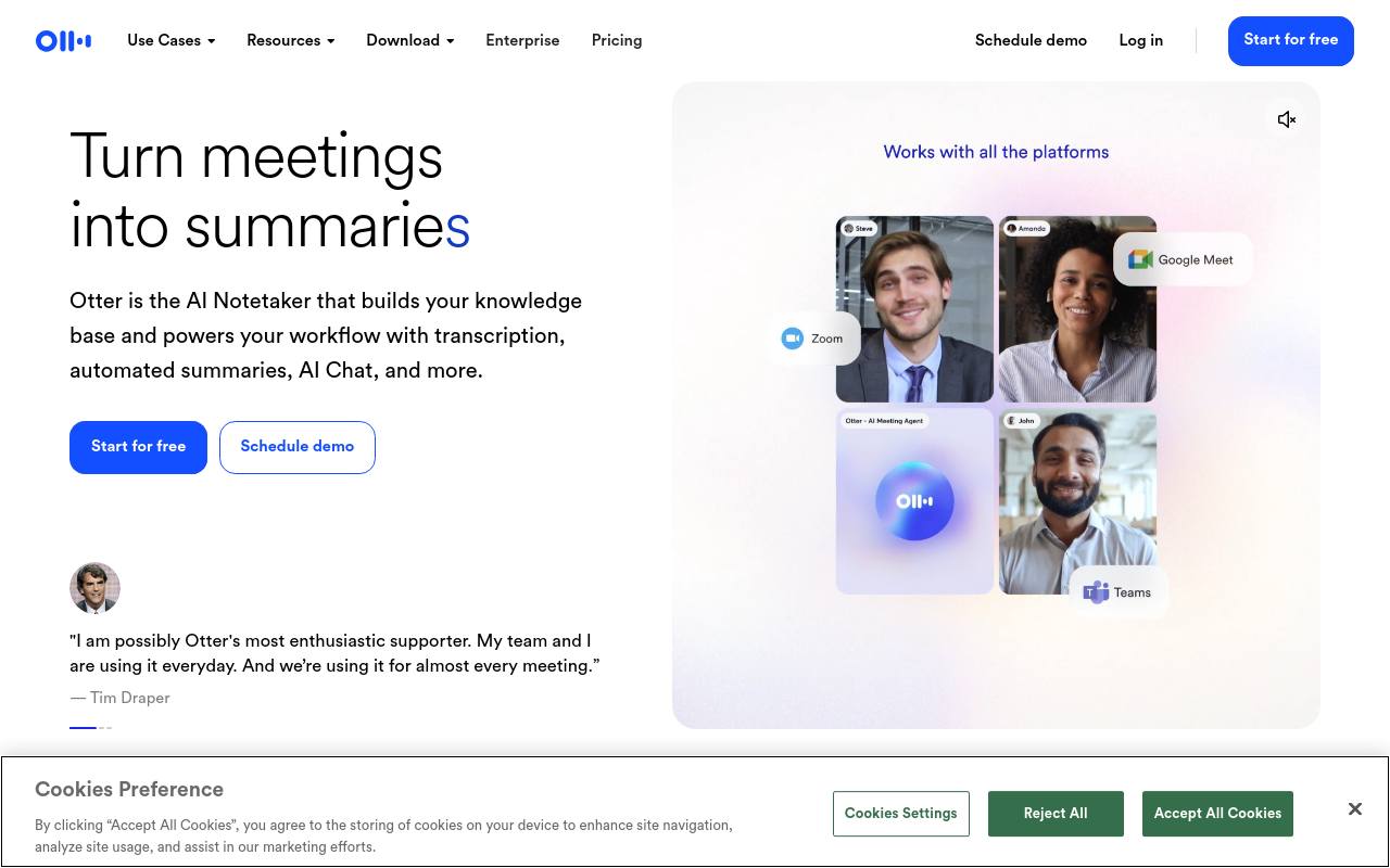 Otter.ai product screenshot