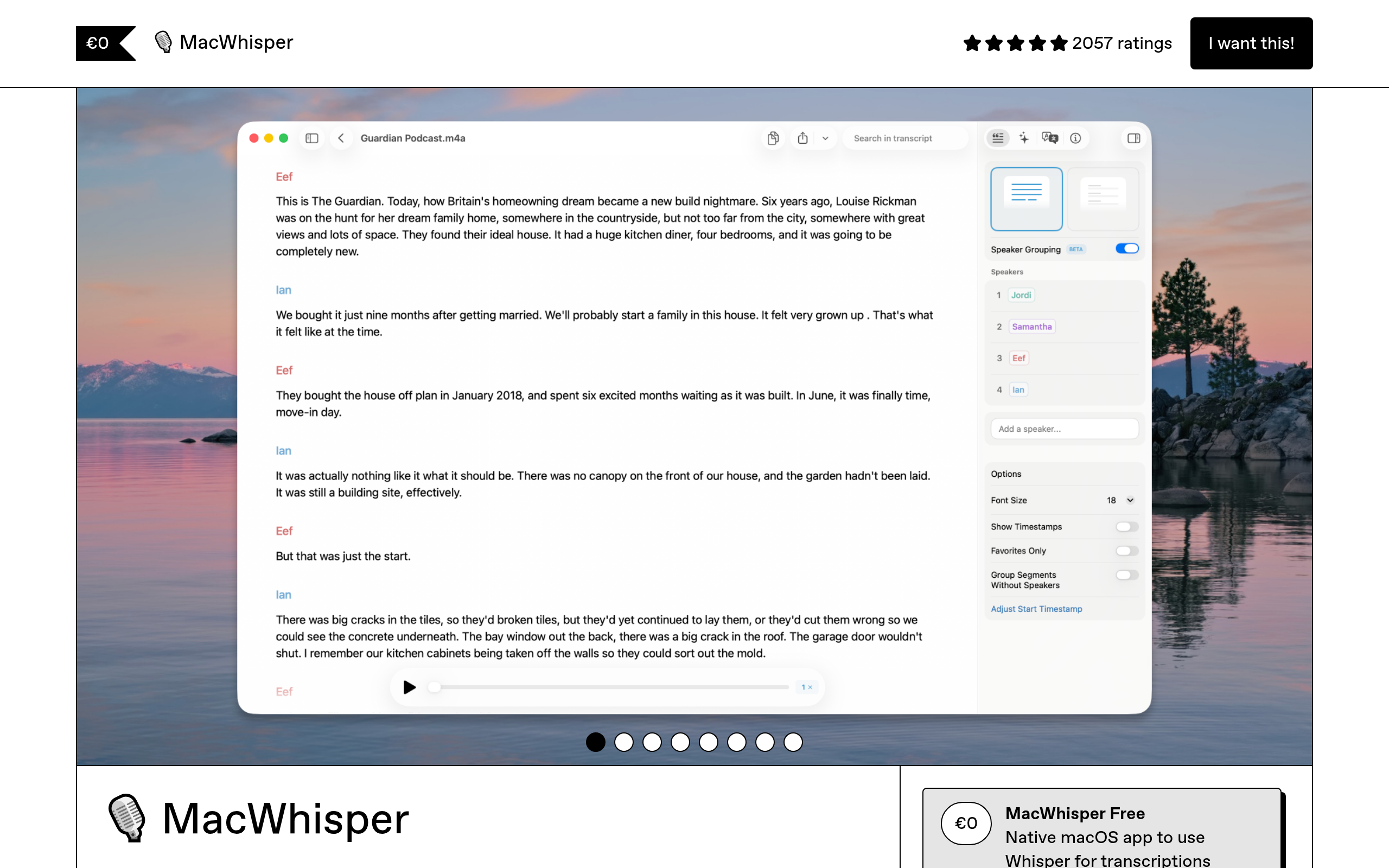 MacWhisper product screenshot