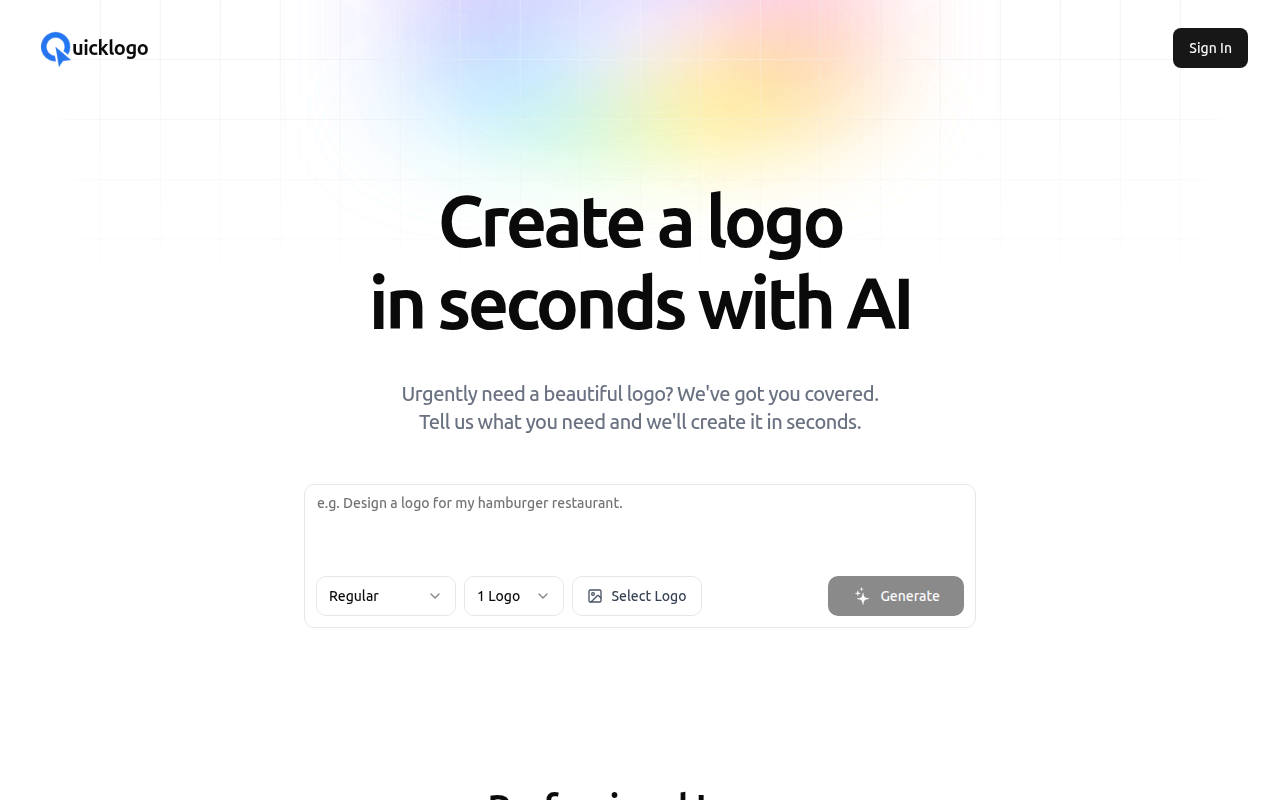 Quicklogo product screenshot