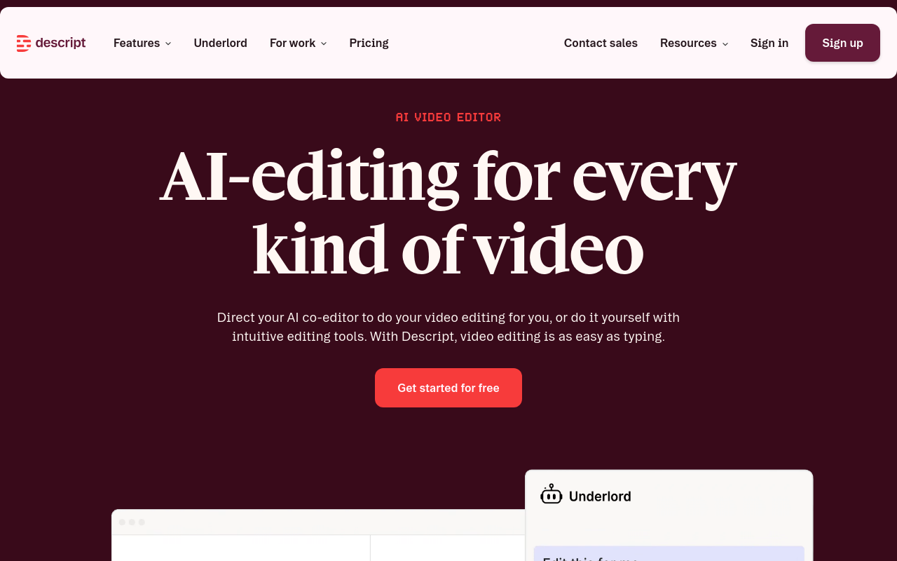 Descript product screenshot