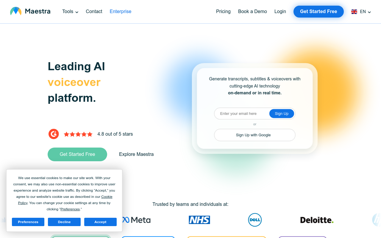 Maestra product screenshot