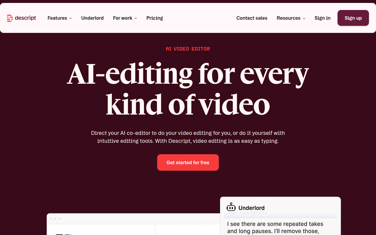 Descript product screenshot