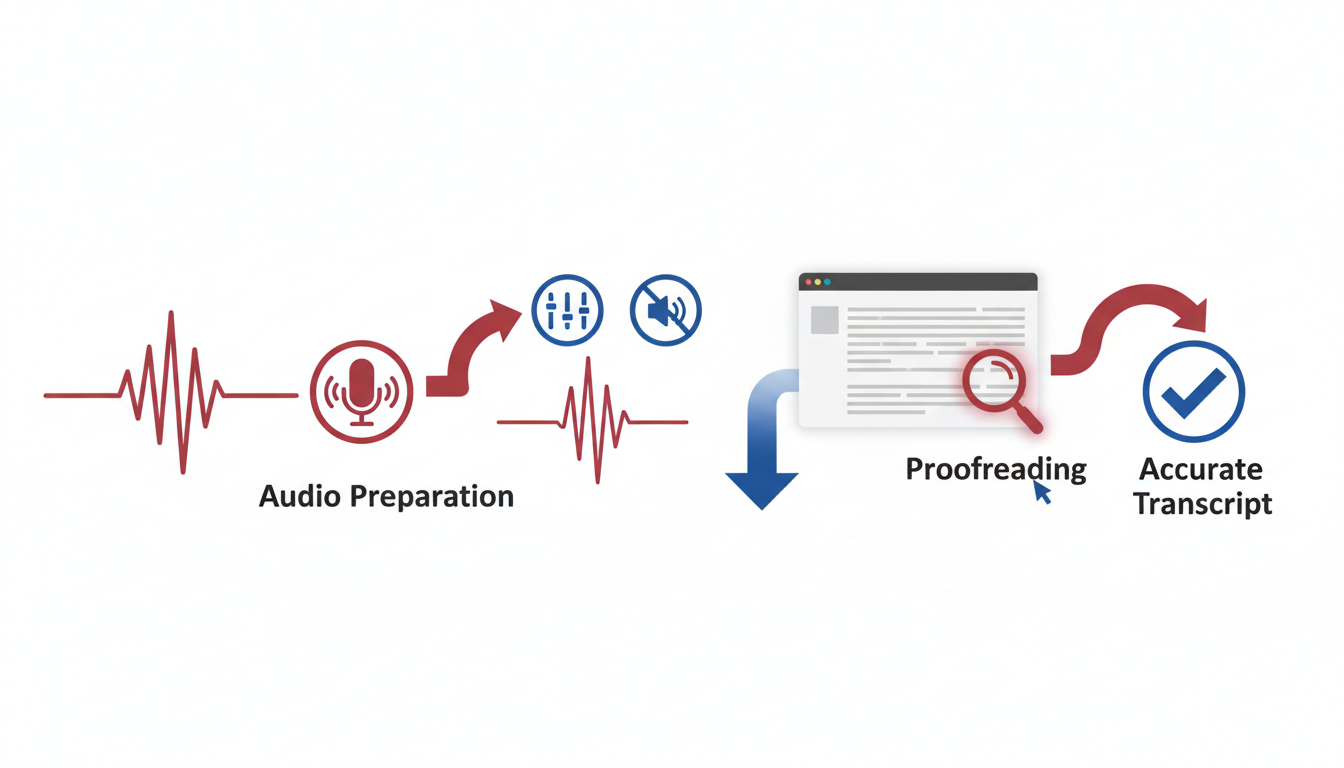 Illustration for Improving Transcript Accuracy: Audio Preparation and Proofreading
