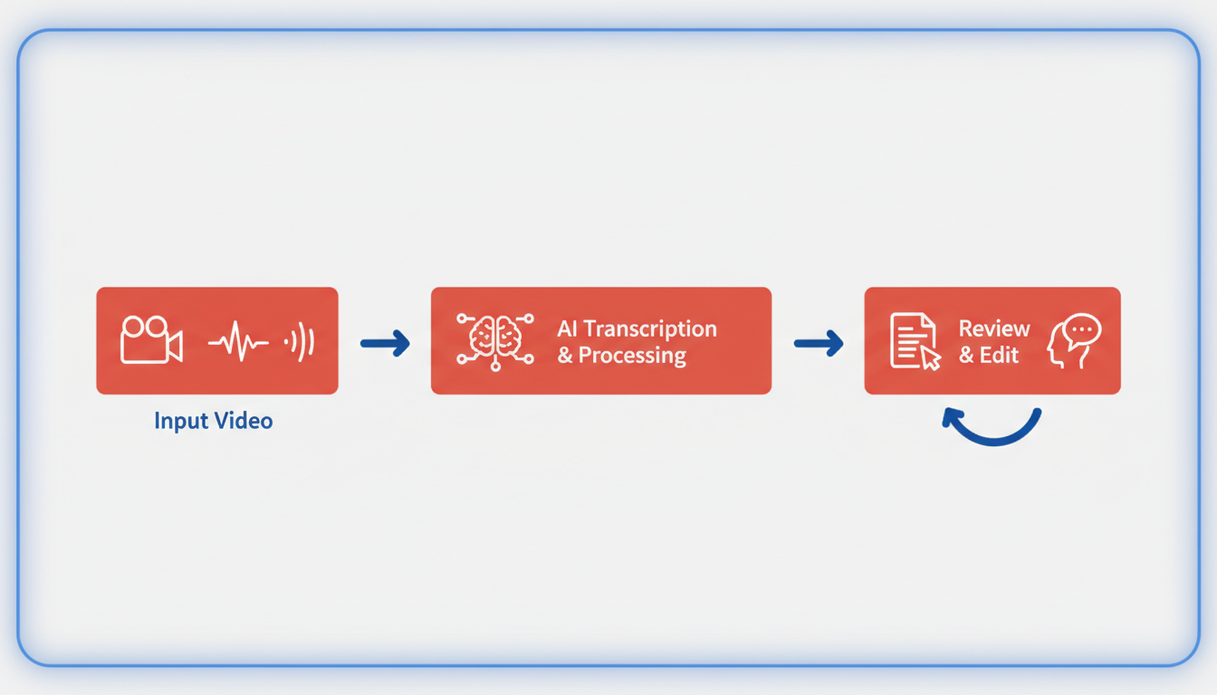 Illustration for The Beginner-Friendly Guide to Video Transcription: Workflow Overview