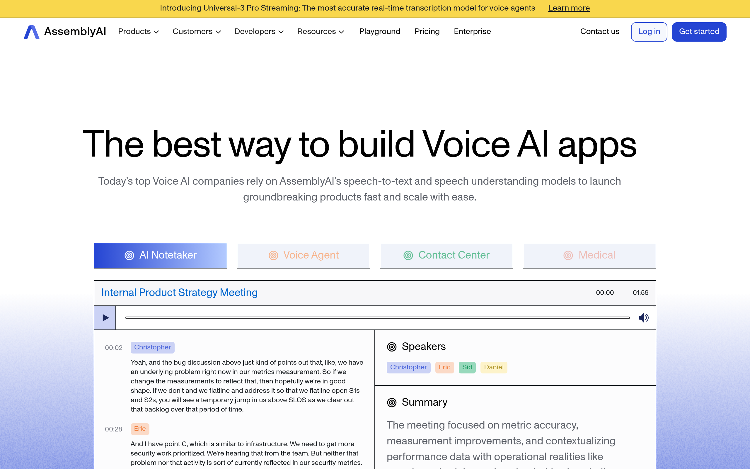 AssemblyAI product screenshot
