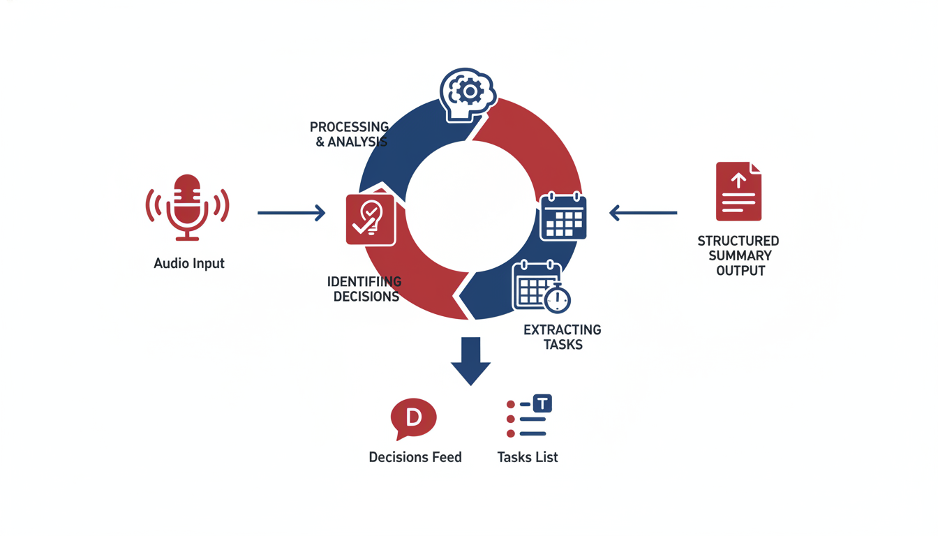 Illustration for How to Choose an Audio Summarizer That Captures Decisions + Tasks