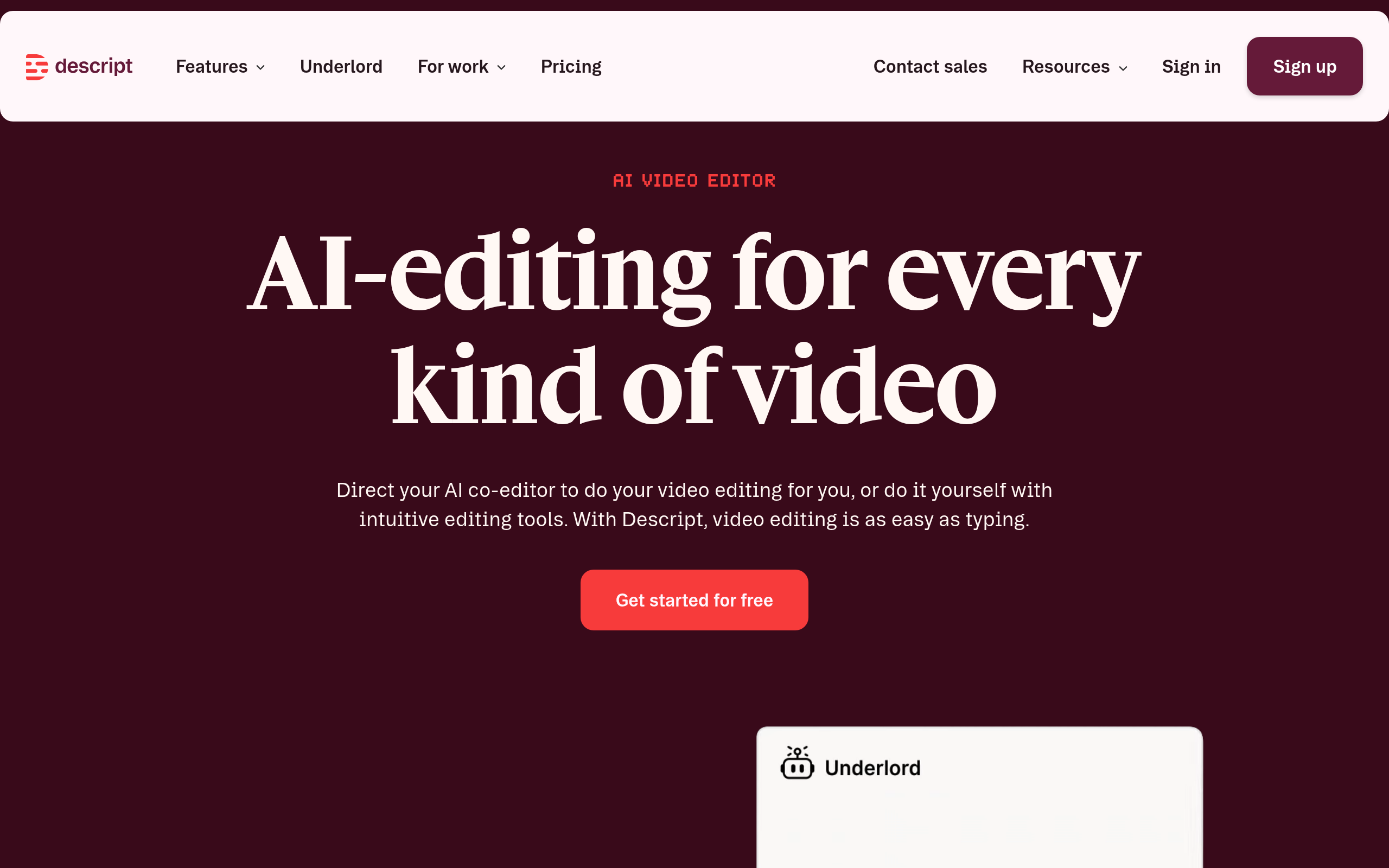 Descript product screenshot
