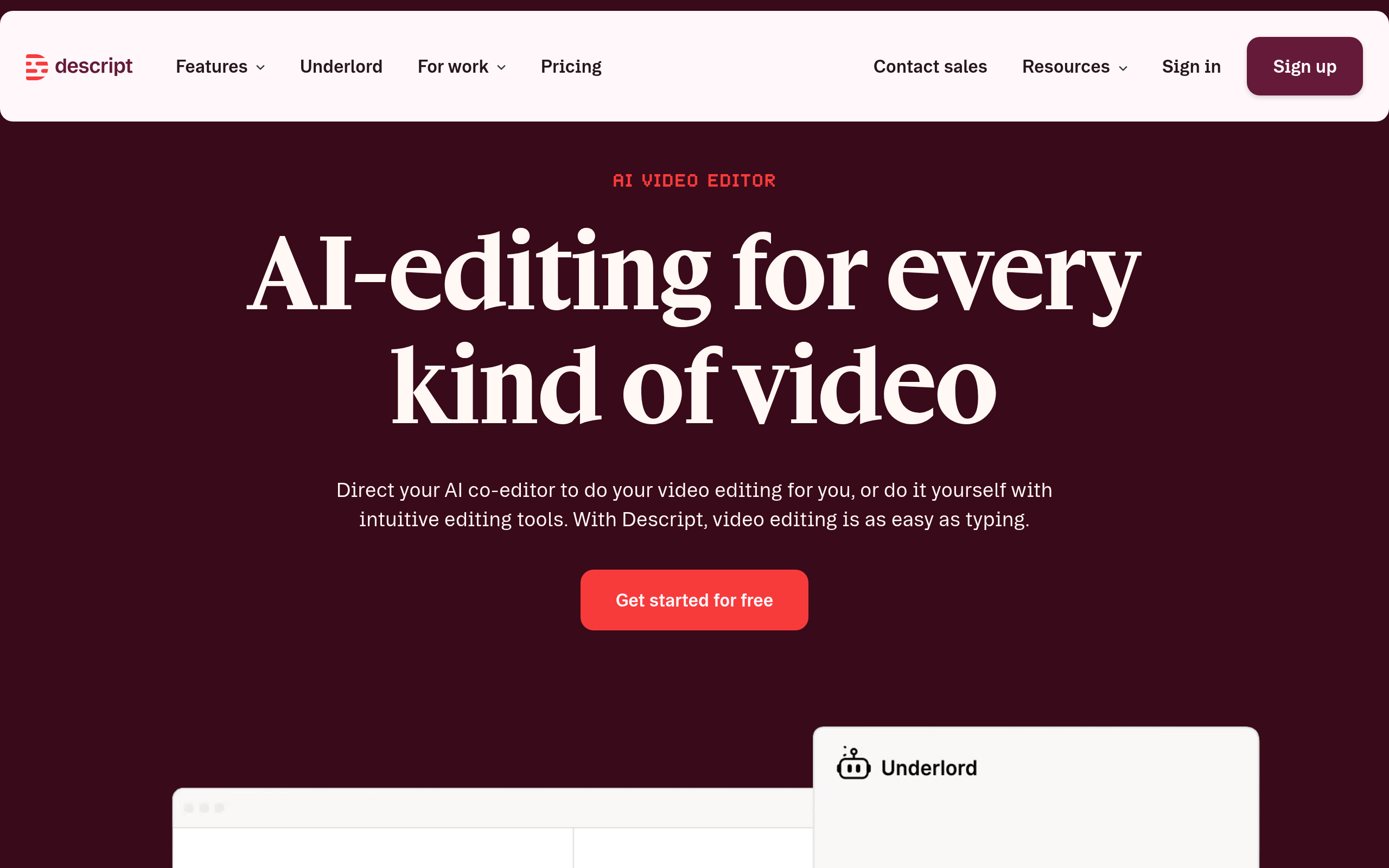 Descript product screenshot