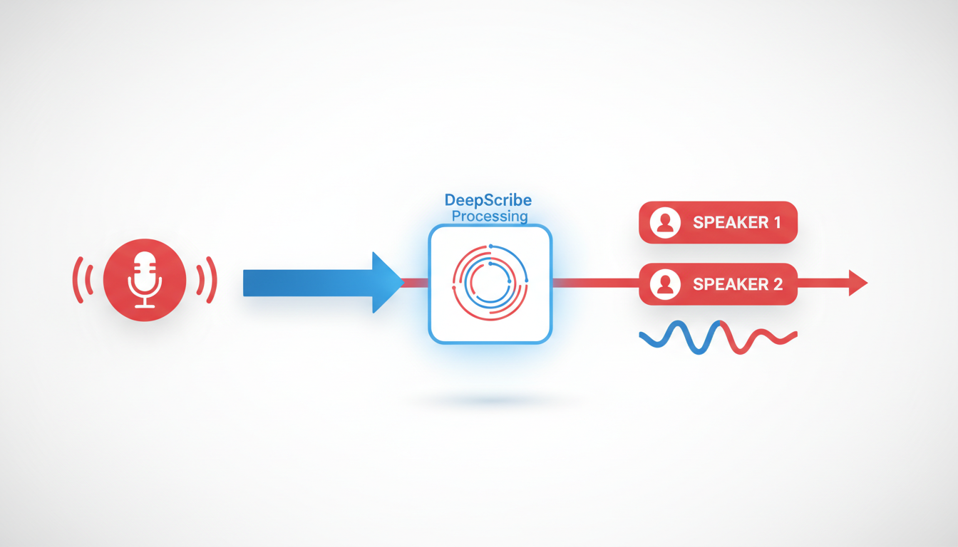 Illustration for Step 3 — Run Speaker Identification Transcription in DeepScribe (Walkthrough)