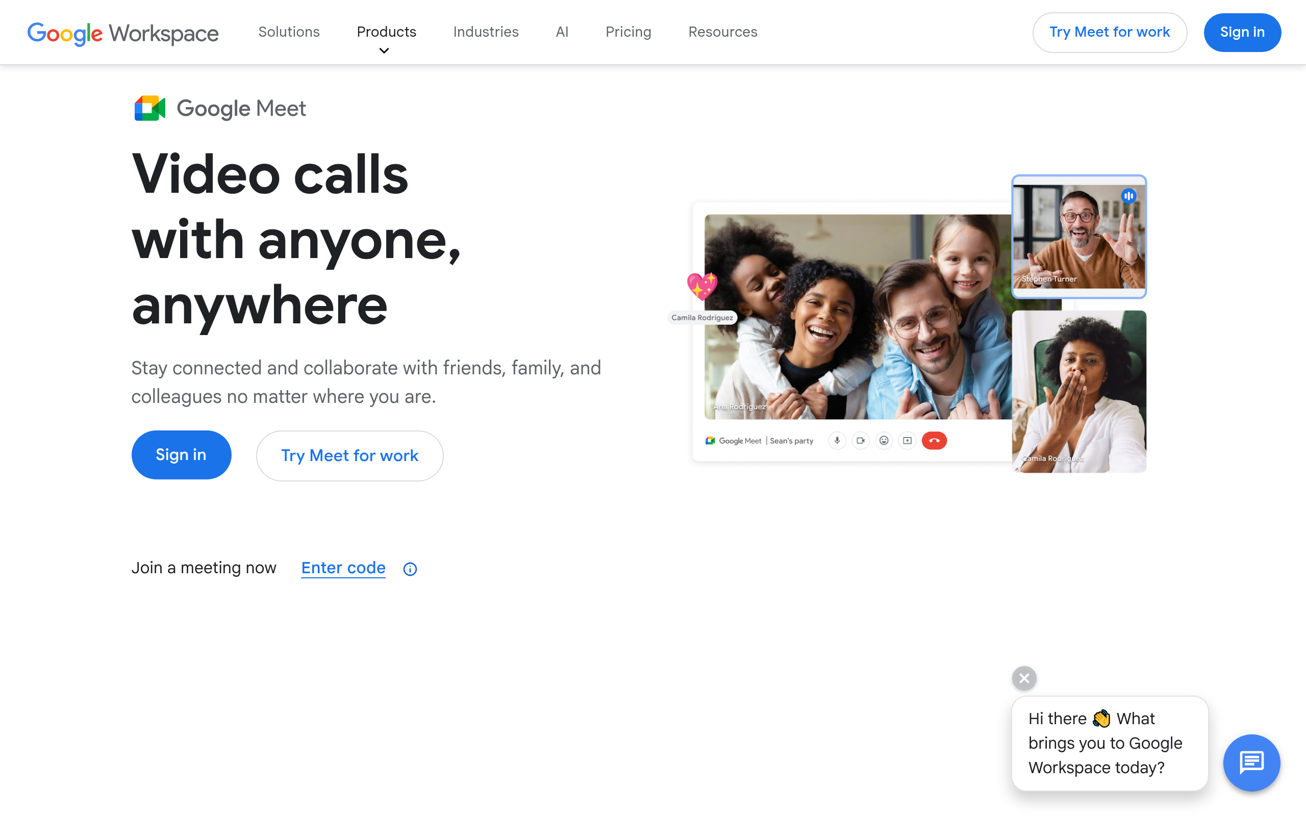 Google Meet product screenshot