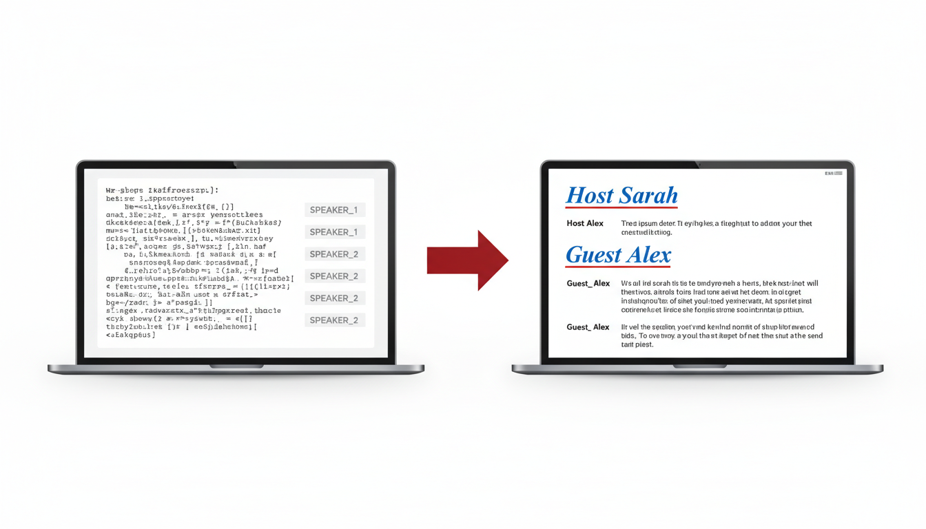 Illustration for Optimizing Speaker Labels and Formatting for Publishable Transcripts