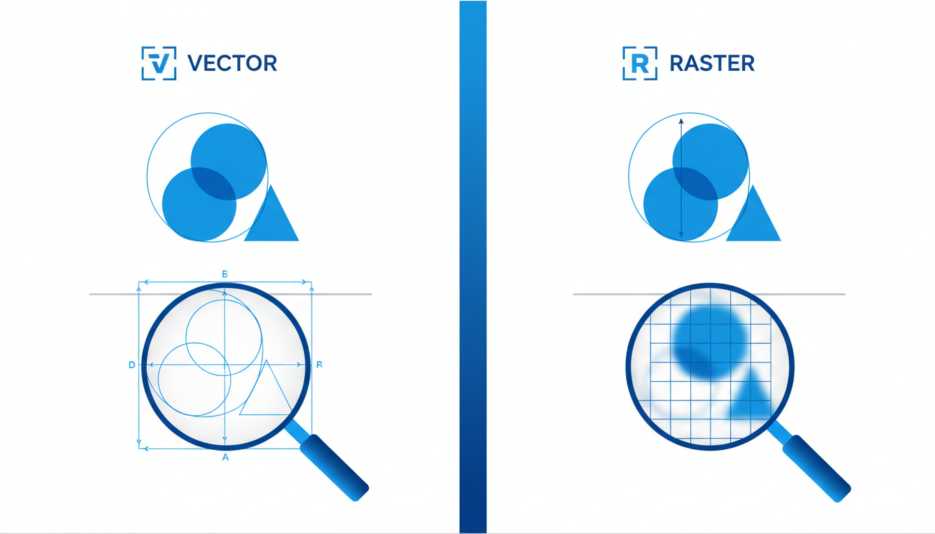 Illustration for Understanding Logo File Formats: Vector vs Raster