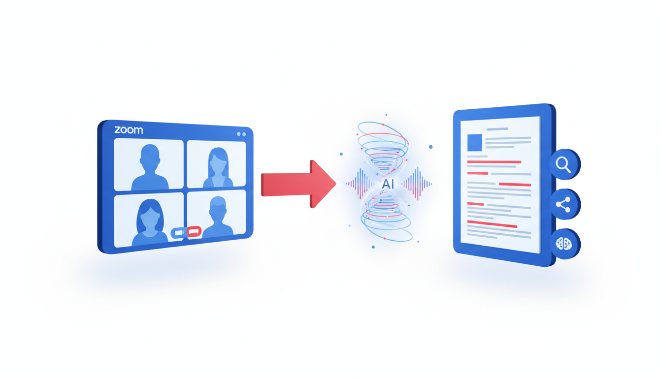Illustration for Workflow B: Transforming Zoom Meetings with DeepScribe