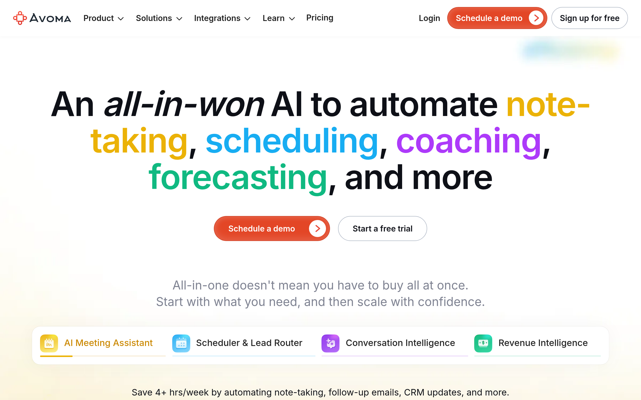 Avoma product screenshot