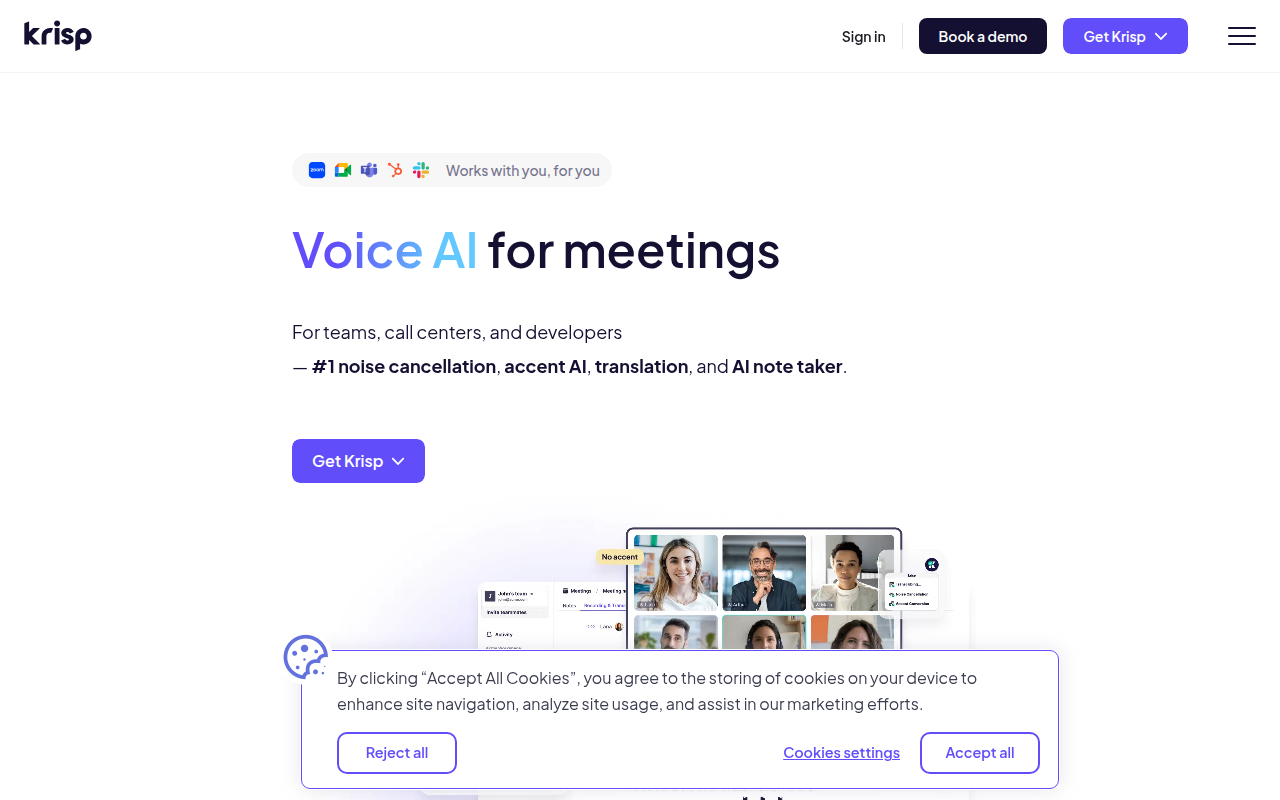 Krisp product screenshot