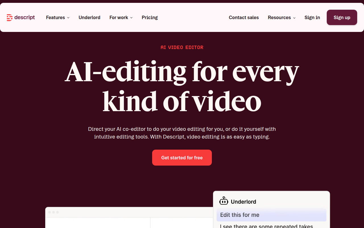Descript product screenshot